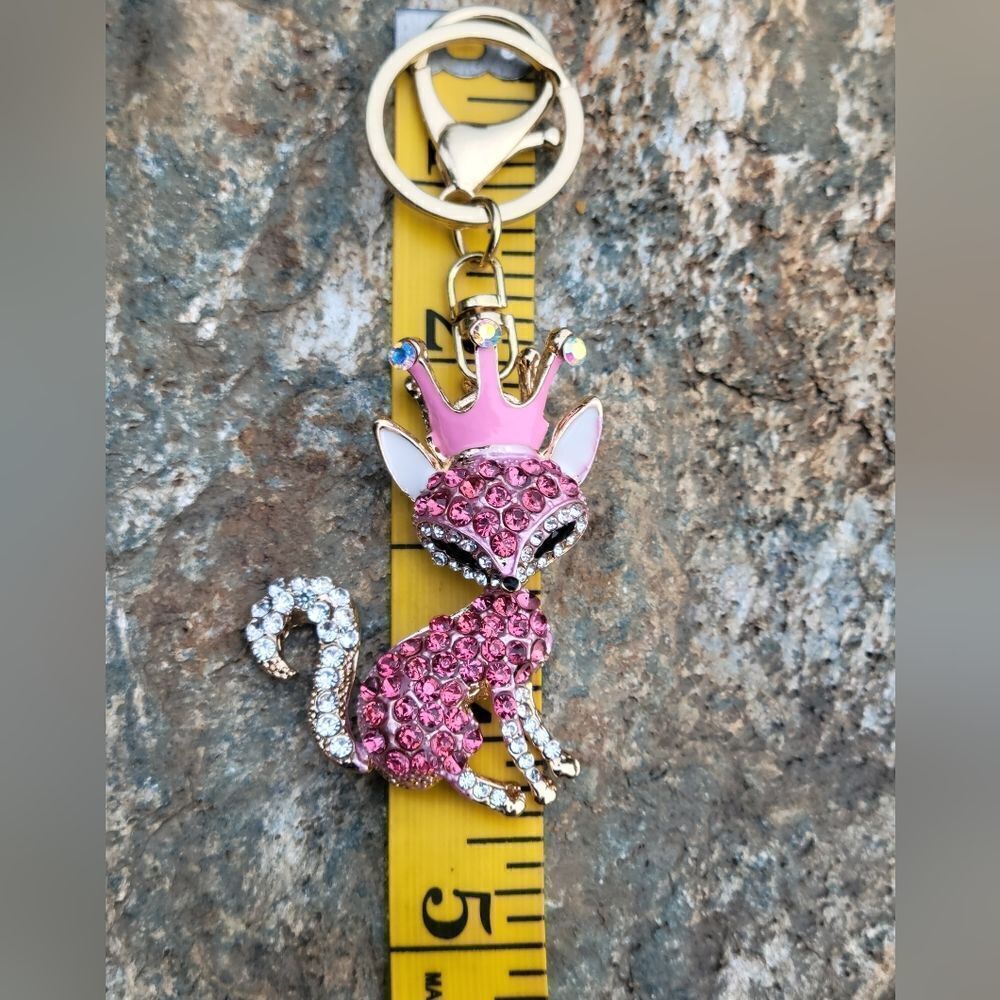 Austrian Crystal Fox Keychain - Picture 2 of 7